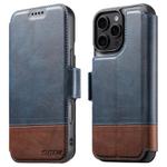 For iPhone 16 Pro Suteni Q06 2-in-1 Multi-function Detachable Wallet MagSafe Phone Case(Blue)