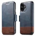 For iPhone 16 Plus Suteni Q06 2-in-1 Multi-function Detachable Wallet MagSafe Phone Case(Blue)