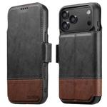 For iPhone 17 Pro Max Suteni Q06 2-in-1 Multi-function Detachable Wallet MagSafe Phone Case(Black)