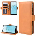 Dual-side Magnetic Buckle Horizontal Flip Leather Case for Huawei Y5 2019, with Holder & Card Slots & Wallet & Photo Frame(Yellow)