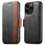 For iPhone 16 Pro Max Suteni Q07 2-in-1 Multi-function Detachable Wallet MagSafe Phone Case(Black)