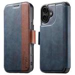 For iPhone 16 Plus Suteni Q07 2-in-1 Multi-function Detachable Wallet MagSafe Phone Case(Blue)