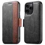 For iPhone 13 Pro Max Suteni Q07 2-in-1 Multi-function Detachable Wallet MagSafe Phone Case(Black)