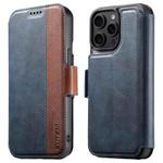 For iPhone 13 Pro Suteni Q07 2-in-1 Multi-function Detachable Wallet MagSafe Phone Case(Blue)