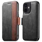 For iPhone 12 Suteni Q07 2-in-1 Multi-function Detachable Wallet MagSafe Phone Case(Black)