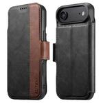 For iPhone 17 Air Suteni Q07 2-in-1 Multi-function Detachable Wallet MagSafe Phone Case(Black)