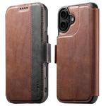 For iPhone 17 Suteni Q07 2-in-1 Multi-function Detachable Wallet MagSafe Phone Case(Brown)