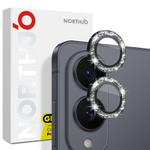 For Samsung Galaxy S25 Edge 5G NORTHJO 1 Set Camera Lens Protector Glitter Metal Ring Film(Black)