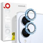 For Samsung Galaxy S25 Edge 5G NORTHJO 1 Set Camera Lens Protector Glitter Metal Ring Film(Blue)