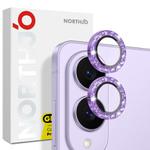 For Samsung Galaxy S25 Edge 5G NORTHJO 1 Set Camera Lens Protector Glitter Metal Ring Film(Purple)