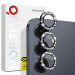For Samsung Galaxy S25+ 5G NORTHJO 1 Set Camera Lens Protector Glitter Metal Ring Film(Black)