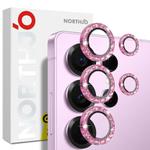 For Samsung Galaxy S25 Ultra 5G NORTHJO 1 Set Camera Lens Protector Glitter Metal Ring Film(Pink)