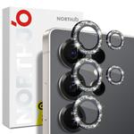For Samsung Galaxy S25 Ultra 5G NORTHJO 1 Set Camera Lens Protector Glitter Metal Ring Film(Black)