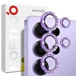 For Samsung Galaxy S25 Ultra 5G NORTHJO 1 Set Camera Lens Protector Glitter Metal Ring Film(Purple)