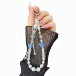Slub Alloy Bow Mobile Phone String Chain(White)