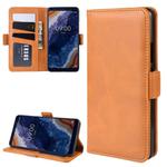 Double Buckle Wallet Stand Leather Cell Phone Case for Nokia 9 PureView，with Wallet & Holder & Card Slots(Yellow)