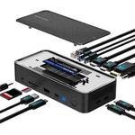 WAVLINK UMD23M For Laptop Tablet 13 in 1 USB-C Hub 10Gbps M.2 Pcie / SATA SSD Enclosure(US Plug)