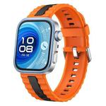 For Huawei Watch Fit 4 / Fit 4 Pro / Fit 3 Vertical Striped Two Color Silicone Watch Band(Orange Black)