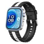 For Huawei Watch Fit 4 / Fit 4 Pro / Fit 3 Vertical Striped Two Color Silicone Watch Band(Black White)