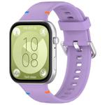 For Huawei Watch Fit 4 Pro / Fit 4 / Fit 3 Stitched Silver Buckle Silicone Watch Band(Lilac Purple)