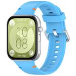 For Huawei Watch Fit 4 Pro / Fit 4 / Fit 3 Stitched Silver Buckle Silicone Watch Band(Sky Blue)