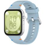 For Huawei Watch Fit 4 Pro / Fit 4 / Fit 3 Stitched Silver Buckle Silicone Watch Band(Light Blue)