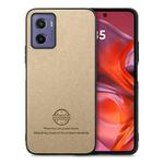 For Motorola Moto G05 Twill Fabric Leather Skin Back Phone Case(Khaki)