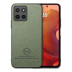 For Motorola Moto G15 Twill Fabric Leather Skin Back Phone Case(Green)
