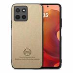 For Motorola Moto G15 Twill Fabric Leather Skin Back Phone Case(Khaki)