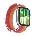For Huawei Watch Fit 4Pro Watch Case Integrated Nylon Loop Watch Band(Peony)