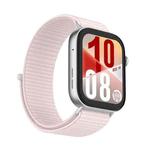For Huawei Watch Fit 4 Watch Case Integrated Nylon Loop Watch Band(Pearl Pink)