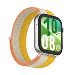 For Huawei Watch Fit 4 Watch Case Integrated Nylon Loop Watch Band(Millet White)