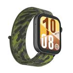 For Huawei Watch Fit 3 Watch Case Integrated Nylon Loop Watch Band(Camouflage Green)