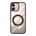 For iPhone 16 Gear 360 Rotation Holder MagSafe Phone Case(Black)