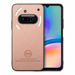 For Nothing Phone 3a Twill Fabric Leather Skin Back Phone Case(Pink)