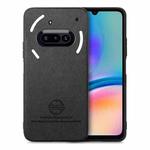 For Nothing Phone 3a Twill Fabric Leather Skin Back Phone Case(Black)