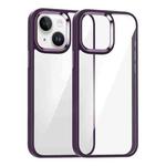 For iPhone 14 Plus Kalebol Gold Shield PC Hybrid TPU Phone Case(Dark Purple)
