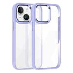 For iPhone 14 Kalebol Gold Shield PC Hybrid TPU Phone Case(Light Purple)