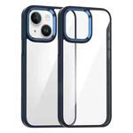 For iPhone 14 Kalebol Gold Shield PC Hybrid TPU Phone Case(Dark Blue)