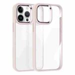 For iPhone 14 Pro Max Kalebol Gold Shield PC Hybrid TPU Phone Case(Pink)