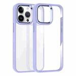 For iPhone 14 Pro Max Kalebol Gold Shield PC Hybrid TPU Phone Case(Light Purple)