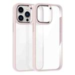 For iPhone 13 Pro Kalebol Gold Shield PC Hybrid TPU Phone Case(Pink)