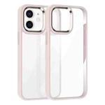 For iPhone 12 Kalebol Gold Shield PC Hybrid TPU Phone Case(Pink)