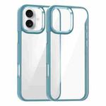 For iPhone 16 Kalebol Gold Shield PC Hybrid TPU Phone Case(Lake Green)