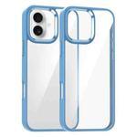 For iPhone 16 Kalebol Gold Shield PC Hybrid TPU Phone Case(Starry Sky Blue)