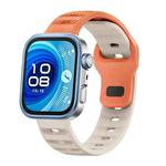 For Huawei Watch Fit 4 / Fit 4 Pro / Fit 3 Black Buckle Dotted Silicone Watch Band(Orange Starlight)