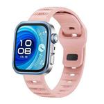 For Huawei Watch Fit 4 / Fit 4 Pro / Fit 3 Black Buckle Dotted Silicone Watch Band(Pink)