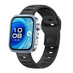 For Huawei Watch Fit 4 / Fit 4 Pro / Fit 3 Black Buckle Dotted Silicone Watch Band(Black)