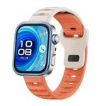 For Huawei Watch Fit 4 / Fit 4 Pro / Fit 3 Black Buckle Dotted Silicone Watch Band(Starlight Orange)