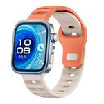 For Huawei Watch Fit 4 / Fit 4 Pro / Fit 3 Silver Buckle Dotted Silicone Watch Band(Orange Starlight)